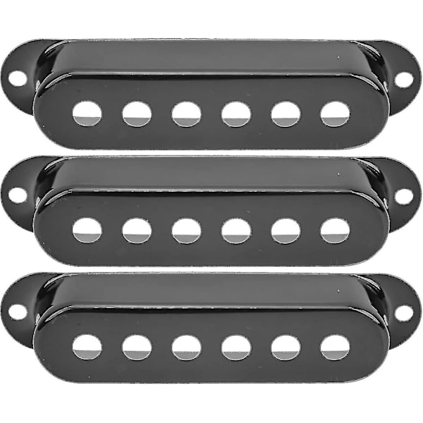 Enkel spole 48/50/52 mm 3 stykker enkel spole pickup cover messing til elektrisk gig (sort) 3 stykker sort