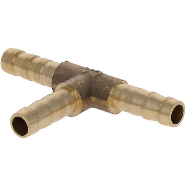 Pakke 6mm Messing 3-vejs T-stykke Luft Vand Brændstof Gasslange Slangefitting