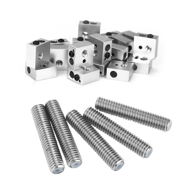 15 stk 3d-skriver 0,4 mm Mk8 ekstruderdyse utskriftshode M6 & halsrør
