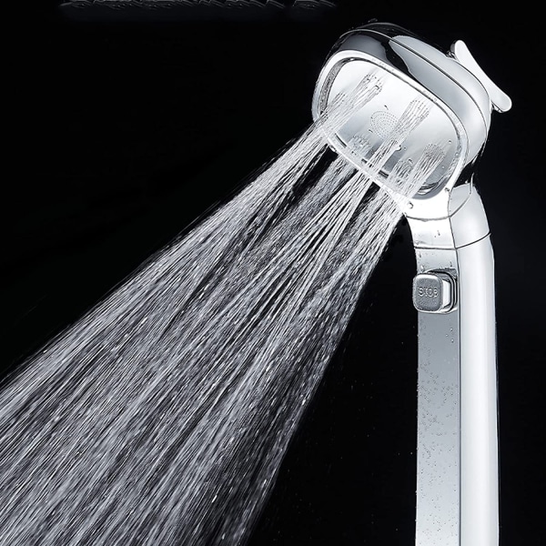 Högtrycksduschhuvud av högsta kvalitet - Handhållna högtrycksvattenbesparande duschmunstycken - Kraftfulla duschmunstycken med 4 inställningar - Vattenavstängning med en knapptryckning