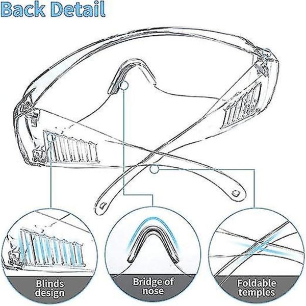 Höstkampanj, säkerhetsindustriella skyddsglasögon Anti Scratch Spectacles Glasögon, För Diy, Lab, Svetsning, Slipning, Cykling, laboratorium 2 st