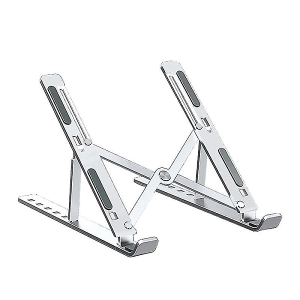 Bærbar computer stand, aluminium bærbar computer stand, højdejusterbar foldbar stand (sølv)
