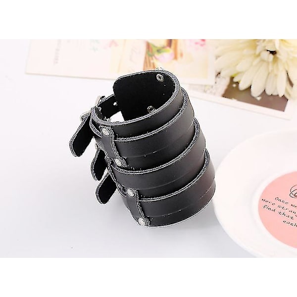 Exaggerad Punk-armband i Ko-Läder - Mäns Exaggerad Brett Armband - Punk-stil