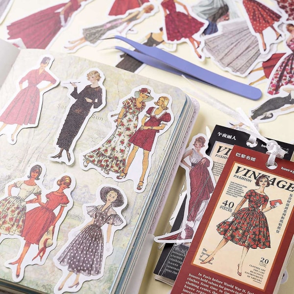 160 st Vintage Människor Dekaler För Journalföring Scrapbooking, Retro Mode Flickor Kvinnor Washi Sticke