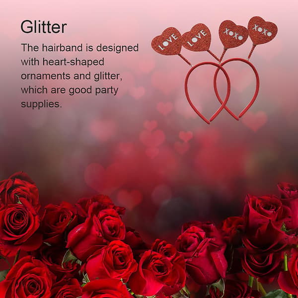 Hårband Hjärtformad Båge Glitter Med Fjäder Justerbart Spänne Hår