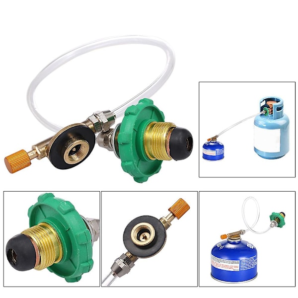 Campingspis Propangas Påfyllningsadapter Platt Cylinder Tank Koppling Flaska Adapter