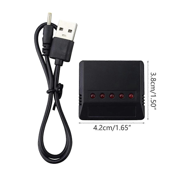 5-i-1 Batterilader med 5 stk 3.7v 550mah Litium Polymer Li-po Batterier & USB-kabel for Syma Q11 H99w-God