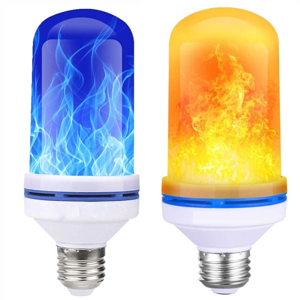 Flammande LED-lampa glödlampa 2-pack yellow E27