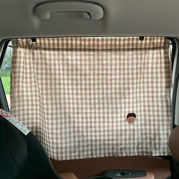 Piirretty puuvilla auto aurinkosuojalla sivuikkuna vauva lapset aurinkosuoja suojaa auringolta kirjonta auton ikkunan verhot