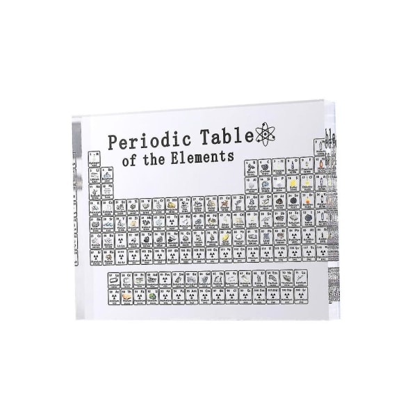 Stort periodisk system med ægte grundstoffer indeni, akryl periodisk system