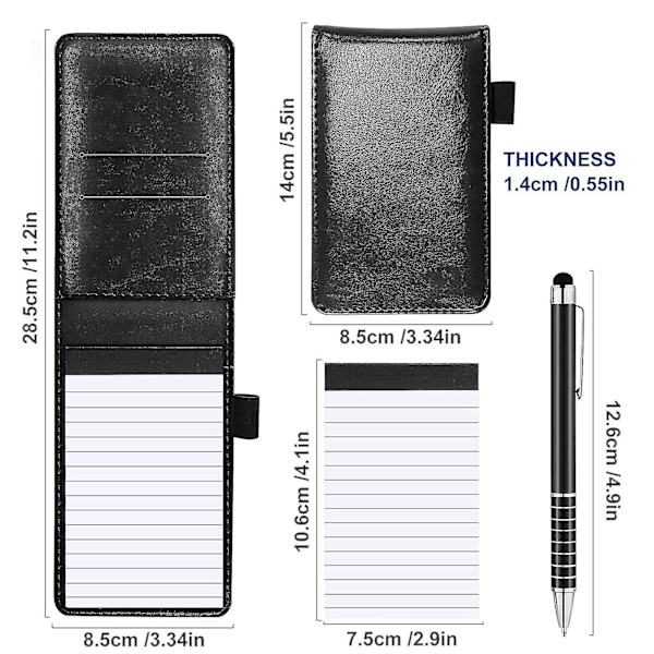 10 stk. Mini Lomme Notesblok Holder Sæt Med Metal Pen Og Lomme
