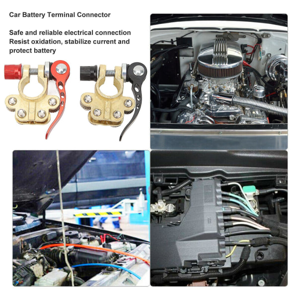 1 par bilbatteri terminalforbindelse sort rød hurtigudløser terminalclips til Sae Jisa type terminalpost biler trailere
