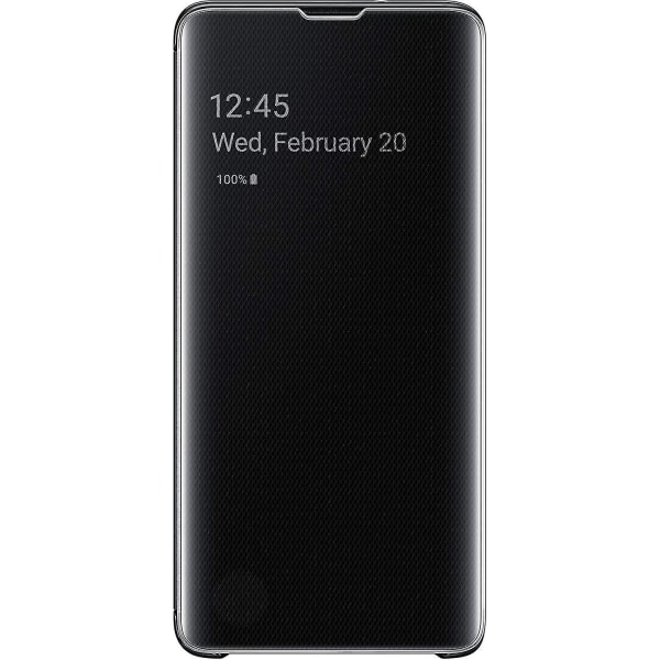 Skyddande genomskinligt Clear View Folio-fodral till Samsung Galaxy S10 - Svart - 2023