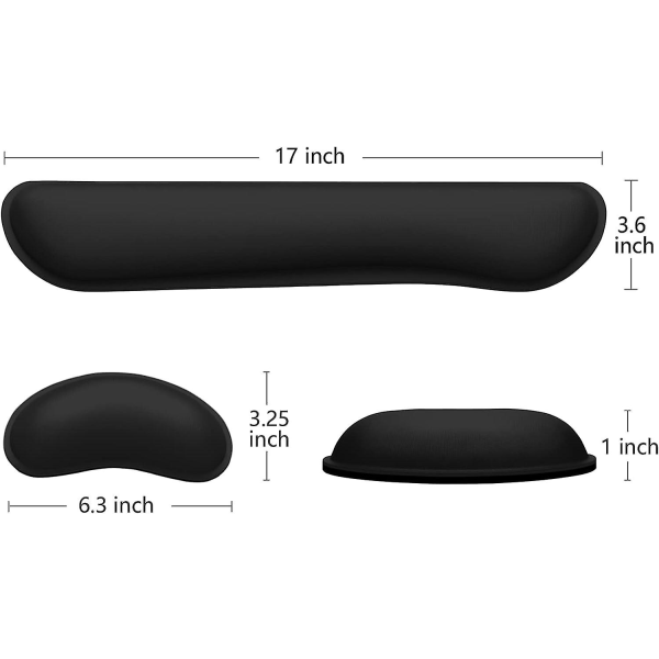 Håndledsstøtte til Tastatur, Hukommelsesskum Sæt Håndledsstøttebeslag, Nemt at Skrive og Smertelindring, Mus Håndledsstøtte, Spil Anti-Skrid Håndledsstøtte