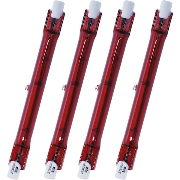 500 Watt Ruby Kompatibel med Heatmaster R7 Halogen Varmelampe for Hagevarmer - Pakke med 4
