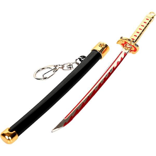 Demon Slayer Sword Mini Katana Nyckelringar Anime Figur Tanjiro För Män Kimetsu No Yaiba Zenitsu Nyckelring Cosplay hänge