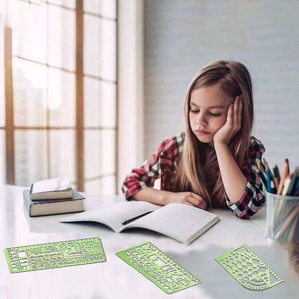 Ympyrämallipohjat mittaavat geometrian viivoitinta, 11 kpl