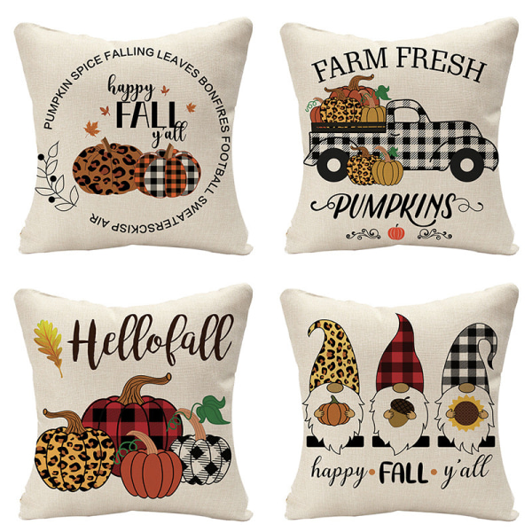 Fall Throw Pillow Covers 18x18" Thanksgiving Decorations for