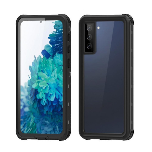 Fitup Vanntett Etui for Samsung Galaxy S21 Ultra 5G+ Innebygd Skjermbeskytter Black for Samsung Galaxy S21 Ultra
