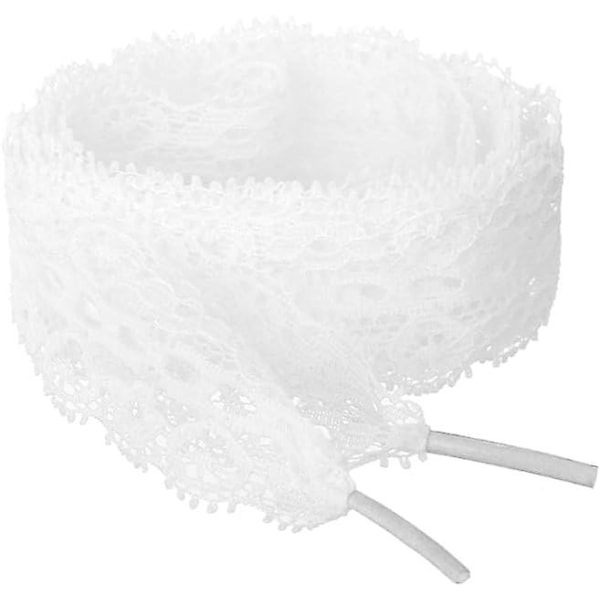 1 Par Kvinners Flat Hule Blomst Lace Sko Lisser Sko Lisser 120cm Hvit