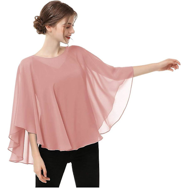 Chic Chiffon Capes Damkläder Casual Sheer Sjalar Och Wraps