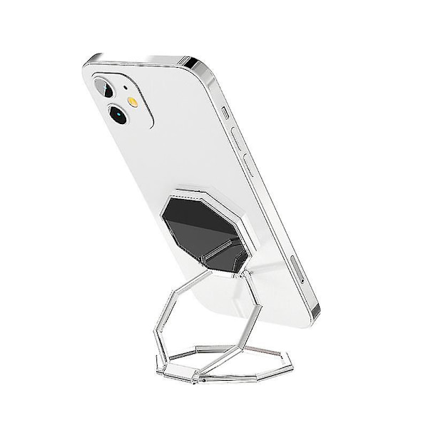 Taitettava matkapuhelimen pidike rengassolki Retractable Desktop Matkapuhelimen pidike Auto magneettinen metalli Matkapuhelimen pidike Rectangle Silver
