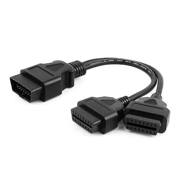 30cm Obd2 16-nastainen kaapeli jatkopaloitin uros - kaksinkertainen naaras Y Obd 16-nastainen kaapeli 1-2 Obd liitinsovitin