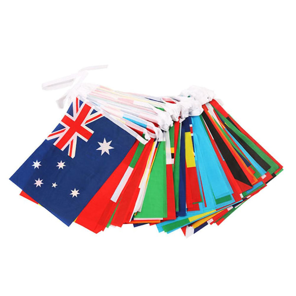 National String Flag Banner 100 länder världens flaggor Liten