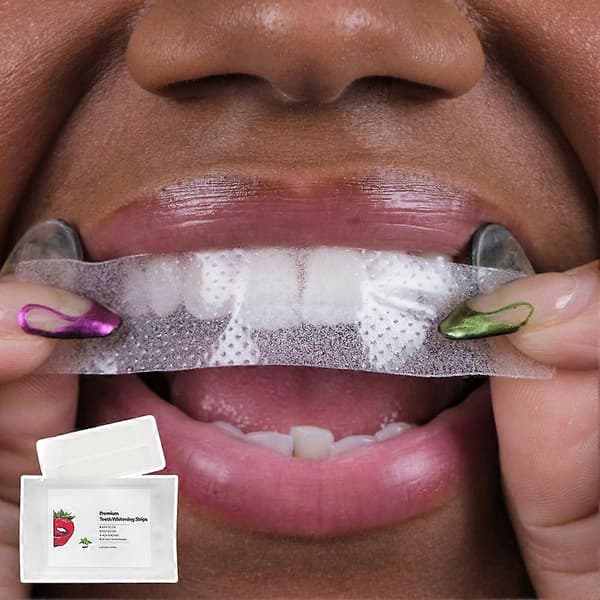 Premium tannblekingsstrips for sensitive tenner, profesjonell bleking uten peroksid, 14-dagers behandling 2 Boxes