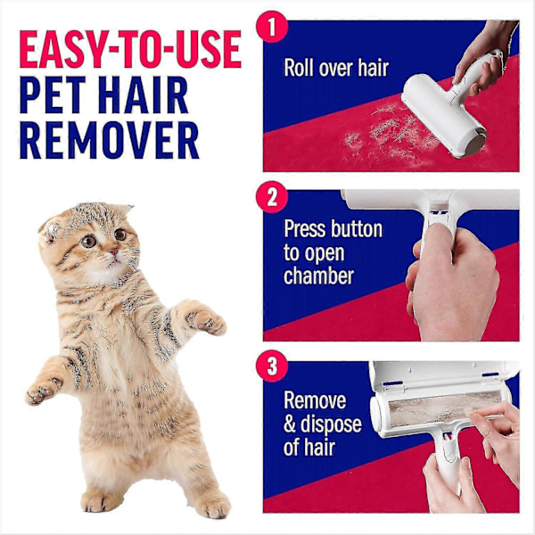 Chom Chom Rulle-Hår Fjerningsapparat til kæledyr og Genanvendelig Lint Roller - ChomChom Kat og Hund Hår Fjerningsapparat til Møbler, Sofa, Tæppe, Tøj og Sengetøj - Po