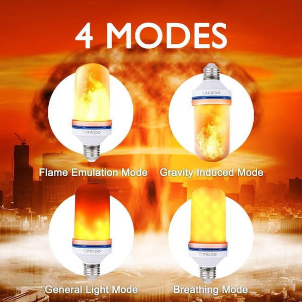 Flaming LED-lampepære 2-pak yellow E26