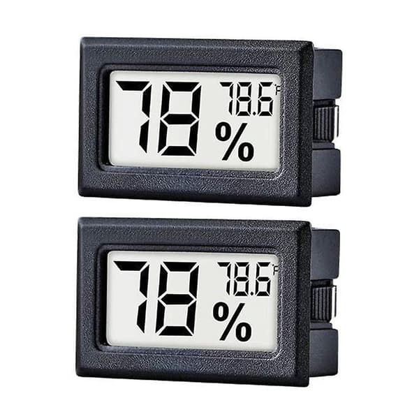 2-pakke Mini Digital Hygrometer Gauge Og Termometer