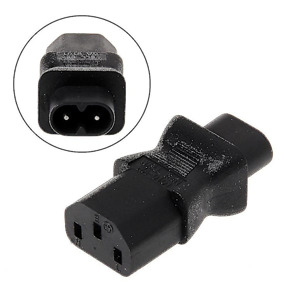 IEC 320 C13 3-polet Hun til C8 2-polet Han Strømstik Konverter Adapter--