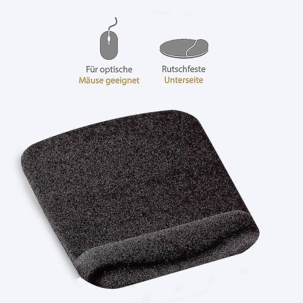 Ergonomisk musepude med memory foam og skridsikker bund til bærbar computer og computer