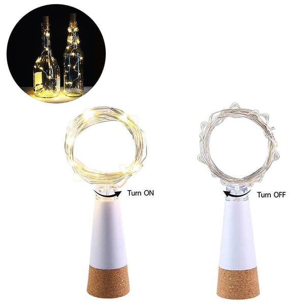 2 kpl pullon korkkivalot Led pullon valosarja Usb ladattava Mini keiju valosarja