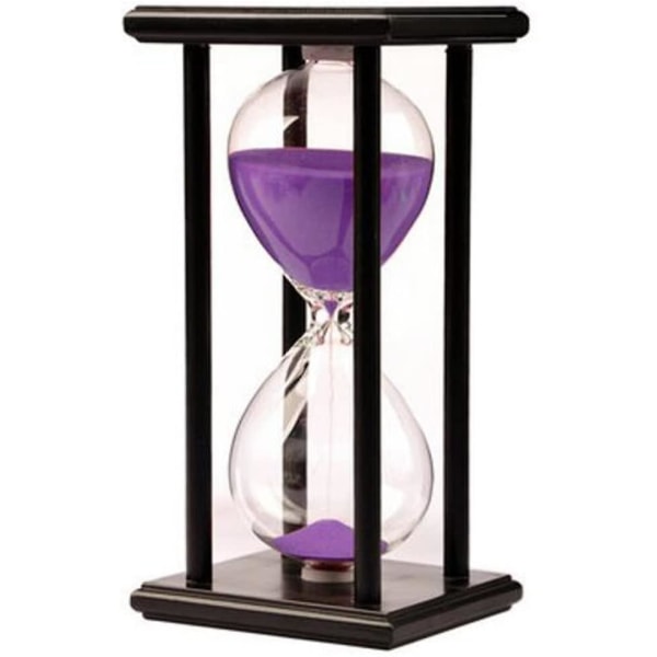 30 Minutes Hourglass Timer Sand Timer Clock 30 Minutes Wooden Frame Sandglass Timer Home Decoration Desk Ornament Kitchen Timer Hourglass Timer Purple