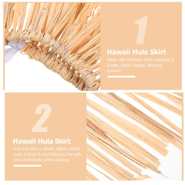 1 sæt raffia hula-nederdel luau-fest nederdel forsyninger Hawaii