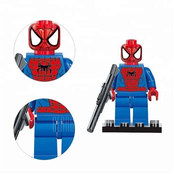 8 X Marvel Superhelte byggeklodser Spider-man Captain America Mini Action Figurer Legetøj Gave