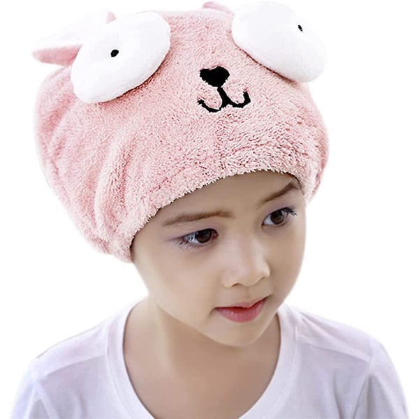 Badehåndklæder Hårhåndklæde Søde børn Piger Hurtigttørrende hårindpakningshat Tørring Bath Crday Gift