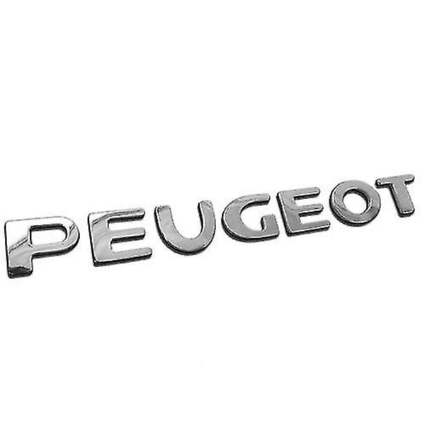 Krom 3d Selvklæbende Bilbogstaver Badge Emblem Sticker Stavning Peugeot