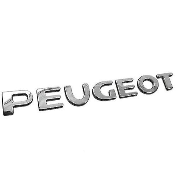 Krom 3d självhäftande bilbokstäver emblem klistermärke stavning Peugeot