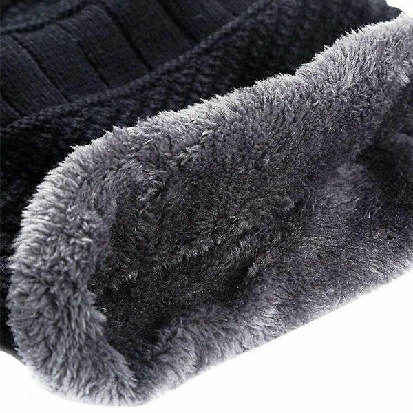 Vinterhalsduk Hatt Stickad Mössa Vuxen Män Ärm Hatt Stickad
