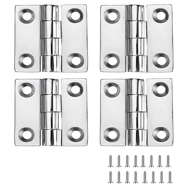 Hengsler i rustfritt stål for båt, 2 tommer x 2 tommer (50 mm x 50 mm), (4 stk)
