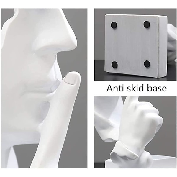Stillhet er en gylden statue tenker abstrakt skulptur, moderne harpiks hjemmedekor