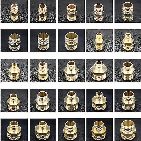 1/8 Quot; 1/4 Quot; 3/8 Quot; 1/2 Quot; 3/4 Quot; 1 Quot; Bsp Han-Kobling Til Reduktion Af Messingrør, Nippel, Adapter, Stik, Vandslange, Hjemmehave 1l8-1l2 BSP