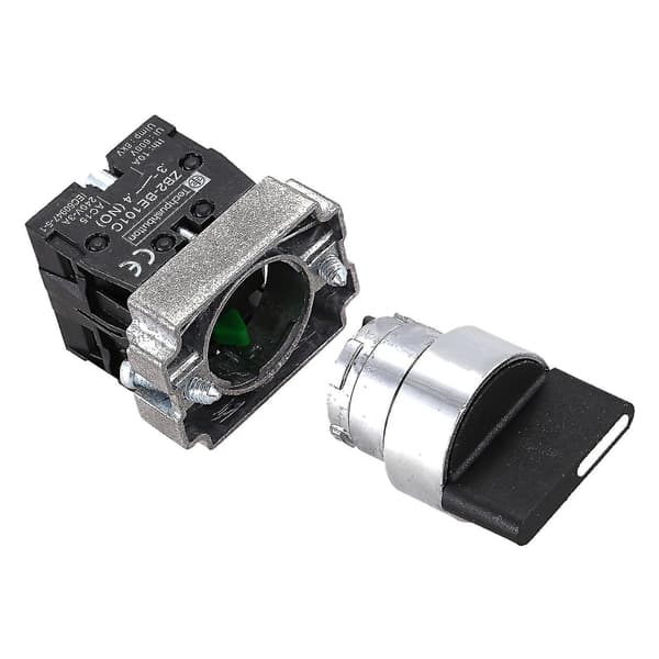 22mm Latching 2 No 3-positions Rotary Selector Select Switch Zb2-be101c Svart