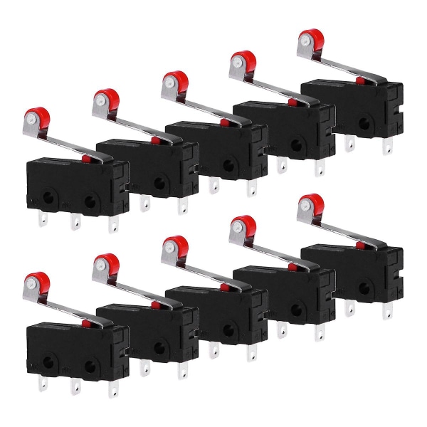 10 stk Voswitch Roller Micro Switch Micro Snap Switch Roller Switch Micro Switch18mm/ 0,7