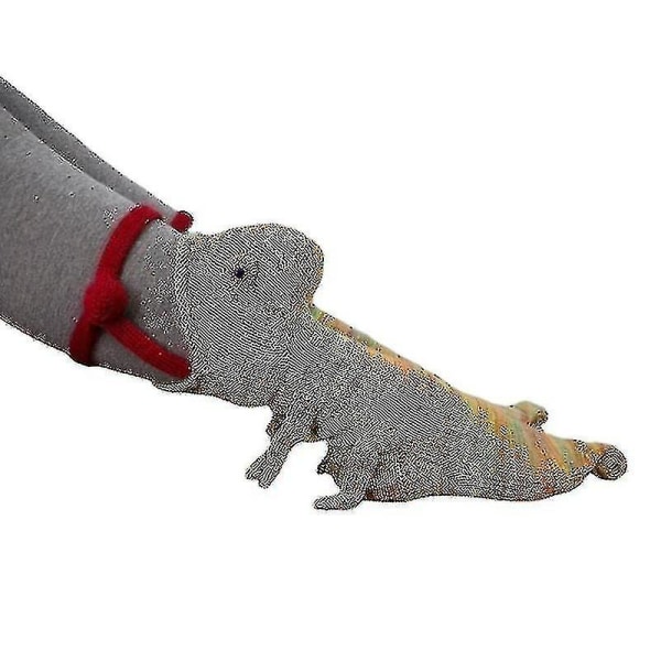 Strik Krokodillestrømper Dyresokker Strikket nyhed Vinter Varm julegave S Chameleon Socks