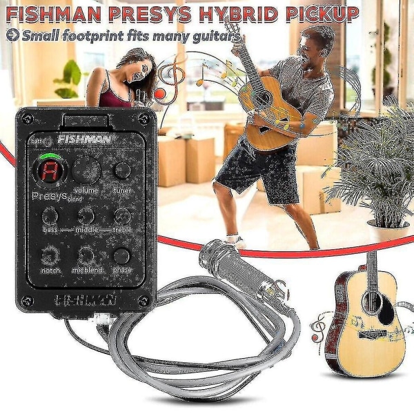 Fishman 4 Band 301 Eq Tuner Piezo Mic Presys Blend Akustisk gitarr Pickup Preamp