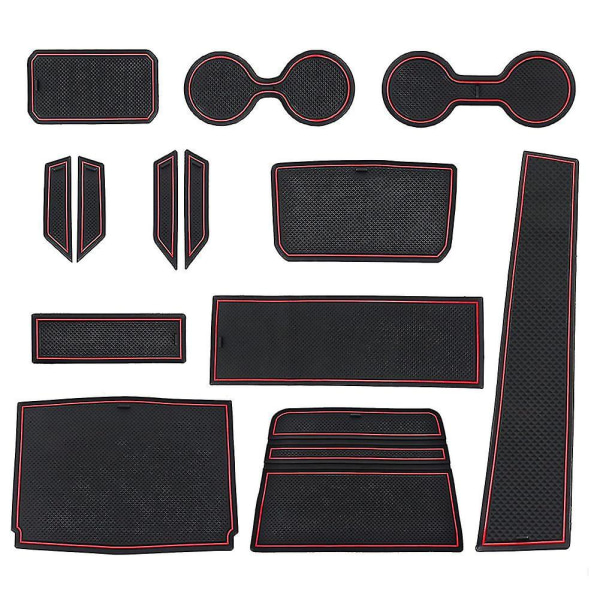 För 2021 2022 4 dörrar Anti Dust Cup Holder Insert Center Console Shifter Liner Trim Dörr Packet Mats
